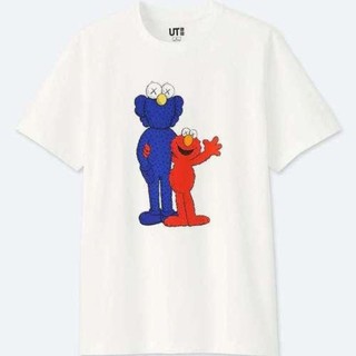Uniqlo เสื้อยืด ลายการ์ตูน Kaws Sesame Street Bff สีขาว แฟชั่นใหม่ สําหรับผู้ชาย ผู้หญิง ส่งฟรี 88