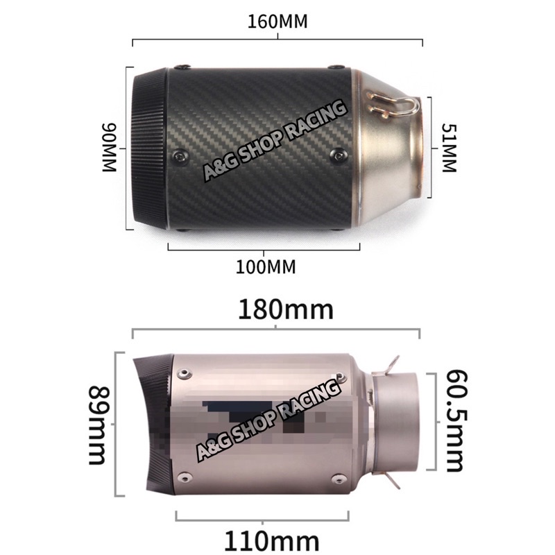 ท่อar-ท่อแต่ง-ท่อสูตร-ท่อ-ปลายท่อ-อะไหล่แต่ง-มอเตอร์ไซค์-ท่อไอเสีย-คอ51mm-คอ60mm-ใส่ได้ทุกรุ่น