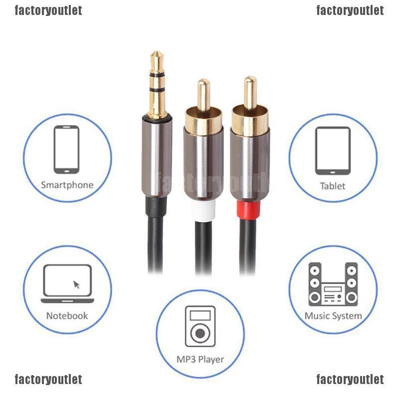 foth-อะแดปเตอร์แจ็คตัวผู้-1-เมตร-3-5-มม-เป็น-2-rca-ตัวผู้-aux-สเตอริโอ-อะนาล็อก