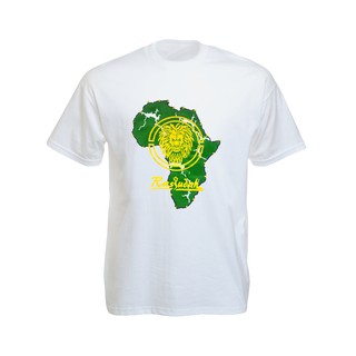 เสื้อยืดราสต้าTee-Shirt Rasjudah Africa Rasta Lion เสื้อยืดสีดำพิมพ์ลาย Rasjudah แผนที่ Africa และสิงโต