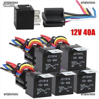 【artglorious】รีเลย์รถยนต์ กันน้ํา 12V 5Pin 40A 12V 5Pin