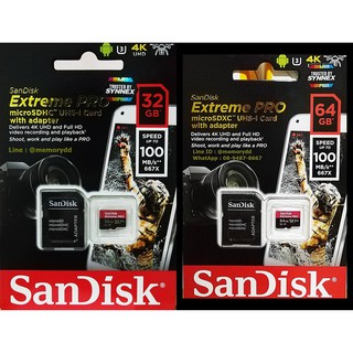 สินค้า Sandisk MicroSD ExtremePro 32GB-256GB 100-170MB/s ประกันSynnex LT