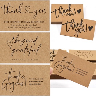 30 Pcs Kraft Paper Thank You Card For Supporting My Small Business Gift Decoration Thank You Cards