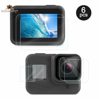 สินค้า ฟิล์มกระจกนิรภัย กันรอยหน้าจอ สำหรับกล้อง GoPro Hero 8 จำนวน 6 ชิ้น / ชุด