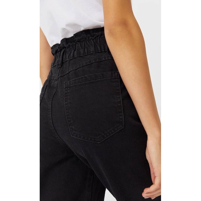 str-stradivarius-baggy-jeans-with-elastic-trim-กางเกงยีนส์ขายาวเอวสูงทรง-mom-แบรนด์