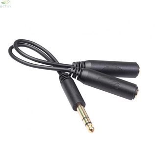 ECHO- ~6.35 mm Male to 2 6.35 mm Female Adapter 1/4 Inch Stereo Y Splitter Audio Cable【Echo-baby】