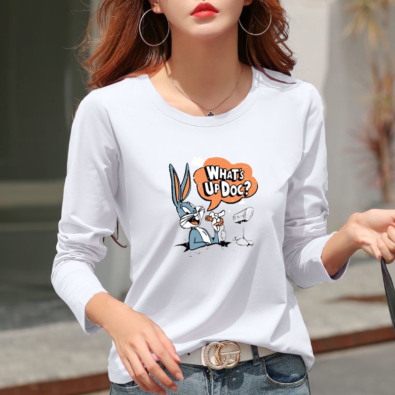 tl-172-ส่งในไทย-เสื้อยืดแขนยาวแฟชั่นเกาหลี-ผ้านุ่มใส่สบาย-ลายการ์ตูนน่ารัก-มีไซส์-m-xxl