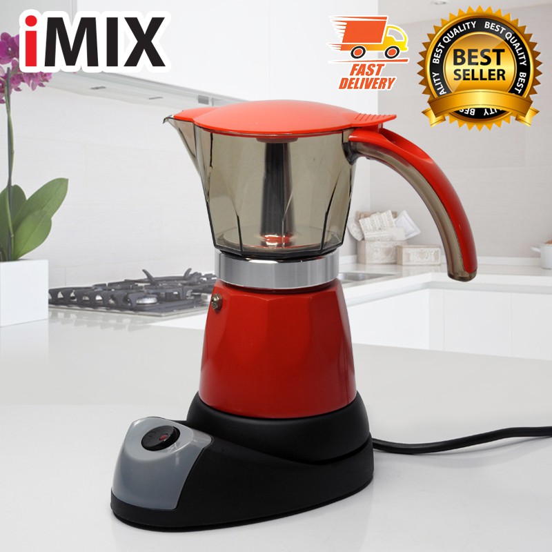 i-mix-moka-pot-หม้อต้มกาแฟสด-ไฟฟ้า-มอคค่าพอท-ไฟฟ้า-สำหรับ-6-ถ้วย-สีแดง