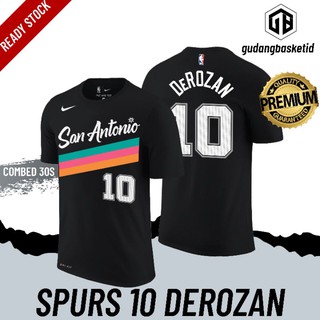 เสื้อยืดพิมพ์ลายแฟชั่นNike เสื้อยืดลําลอง แขนสั้น พิมพ์ลาย NBA Gametime Antonio Spurs 10 Derozan สําหรับเล่นกีฬา