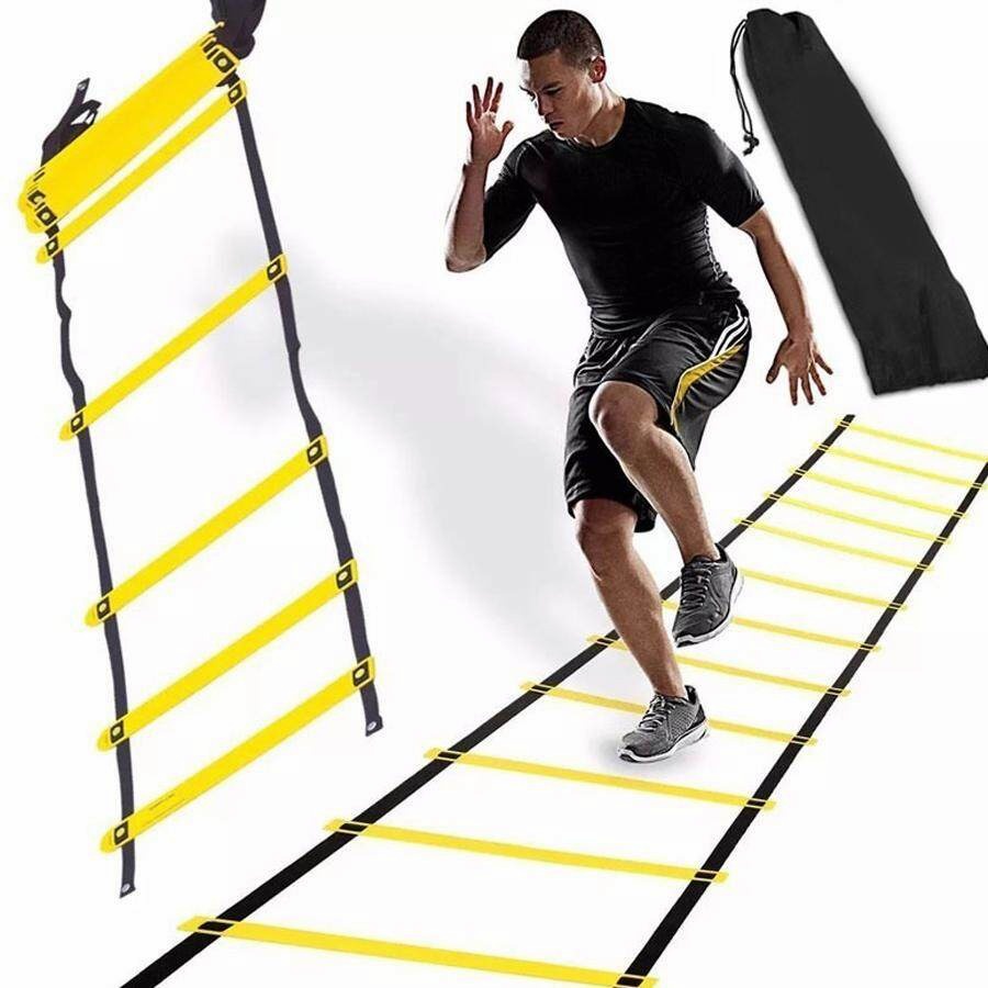 ภาพหน้าปกสินค้าบันไดฝึกความคล่องตัว บันไดฟิตเนส บันไดวิ่ง ซ้อมวิ่ง ซ้อมบอล Agility Ladders สามขนาด: 3ม./6 นอต, 6ม./12 นอต, 10ม./20 นอต
