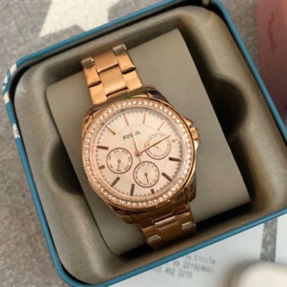 (ผ่อน0%) นาฬิกา FOSSIL JANICE MULTIFUNCTION ROSE GOLD-TONE STAINLESS STEEL WATCH สายสแตนเลส สีโรสโกลด์ หน้าปัด 40 มม.