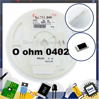 0 Ohm 0402 ±1% 62.5 mW ±100ppm/°C RTT02000JTH RALEC  1-A3-1 (ขายยกแพ็ค 1 แพ็ค มี 100 ชิ้น)