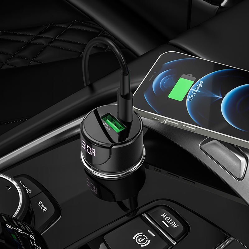 hoco-z42-ที่ชาร์จในรถรุ่นใหม่ล่าสุด-pd20w-qc3-0-a-พร้อมหน้าจอlcd-power-ocean-in-car-charger-with-digital-display-มีช่อ