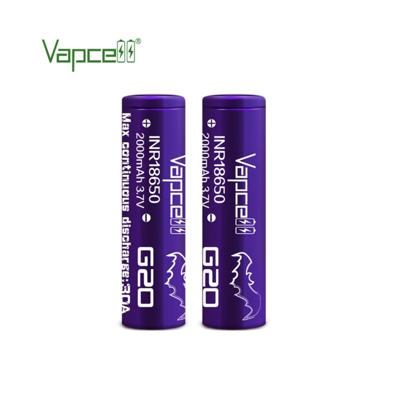 โปรโมชั่น-จ่ายไฟแรงราคาไม่แรงได้ถ่าน2ก้อน-vapcell-inr18650-g20-2000mah-3-7v-30a-ของแท้เช็คโค๊ตได้-แถมฟรีกระเป๋าใส่ถ่าน