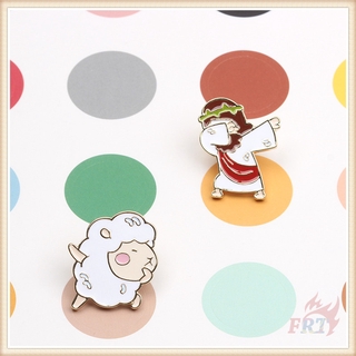 ★ Sheep &amp; Jesus - Play Cool Brooches ★ 1Pc Go You Creative Fashion Doodle Enamel Pins Backpack Button Badge Brooch