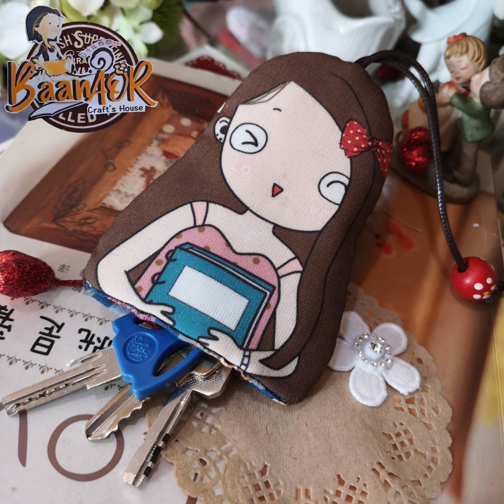 diy-kg-20144-elle-keycover-ที่เก็บกุญแจ-ลายสาวน้อย-elle