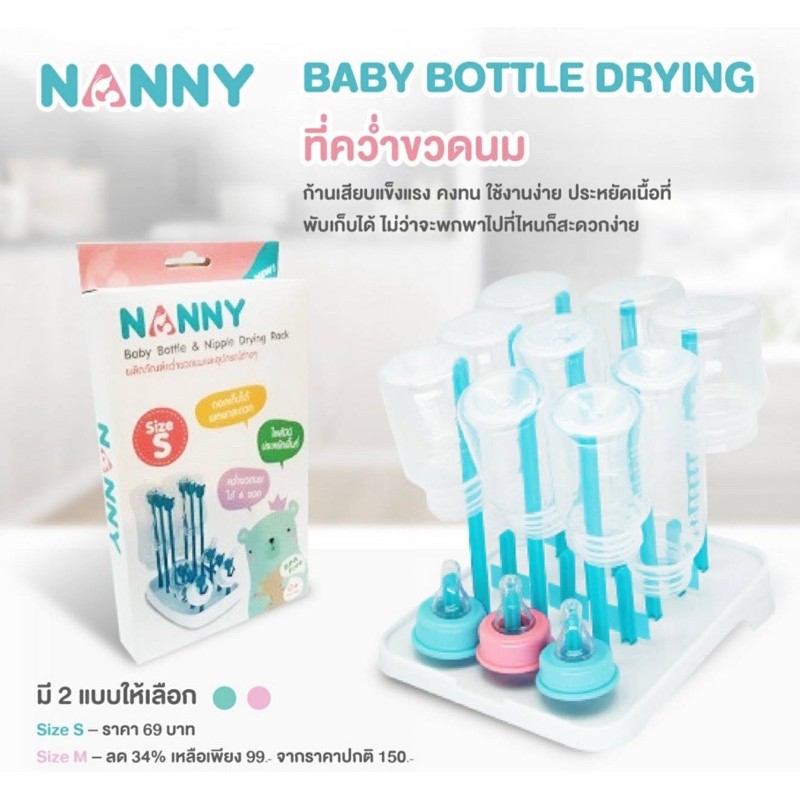 nanny-n-233-แนนนี่-ผลิตภัณฑ์คว่ำขวดนม-และอุปกรณ์ต่างๆ-size-s-1กล่อง