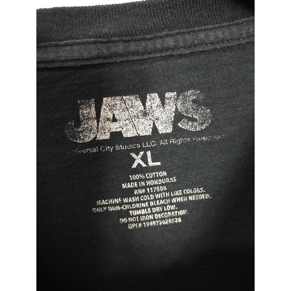 เสื้อยืดผ้าฝ้ายพิมพ์ลายขายดี-เสื้อยืด-มือสอง-ลาย-jaws-อก-48-ยาว-29