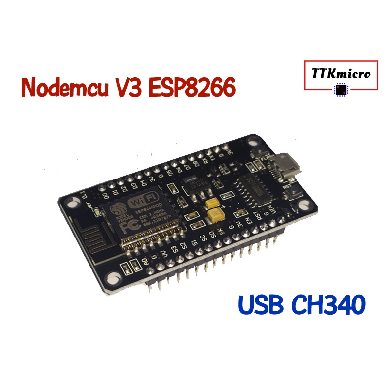 ราคาและรีวิวESP8266 NodeMCU V3 ไมโครคอนโทรลเลอร์ + Wifi