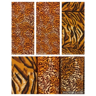 ผ้าคอตตอนทีซี Cotton TC #ลายเสือโคร่ง #ผ้าลายเสือ #ผ้าทีซีพิมพ์ลาย หน้ากว้าง 44 นิ้ว Tiger Print Fabric