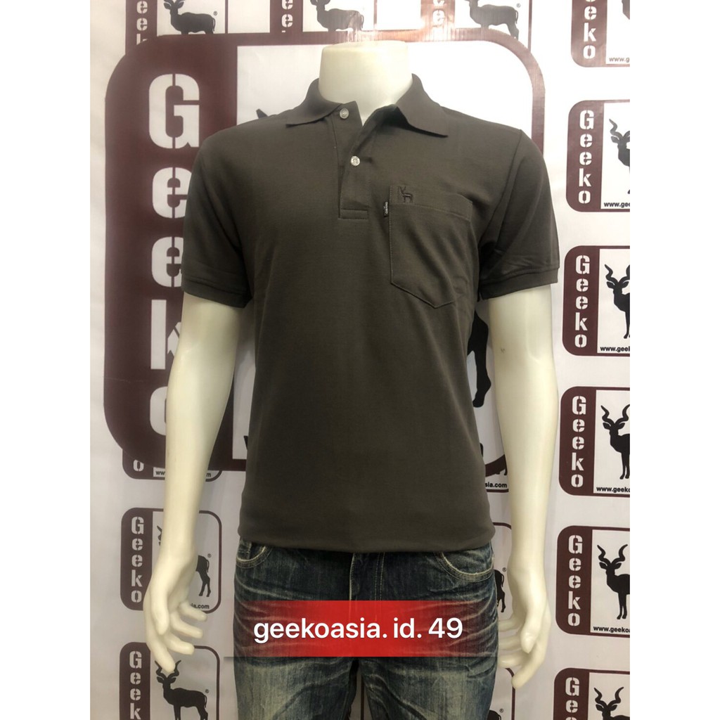 เสื้อโปโลหญิงและชาย-สีน้ำตาลใหม้-49-ตรากวางแท้-geeko