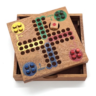 เกมไม้ลูโด้ (เม็ดเสียบ) Ludo (pin) ของเล่นไม้ เกมไม้ ของเล่นไม้เสริมพัฒนาการ ของเล่นไม้ฝึกสมอง wooden family board games