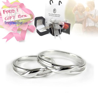 Finejewelthai-แหวนคู่-แหวนเงินแท้-แหวนเกลี้ยง-แหวนแต่งงาน-Couple-Silver-Ring-Gift_set88