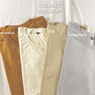ใหม่ เสื้อยืดสีพื้น cotton100%*☺︎︎|sherbet.teeshop