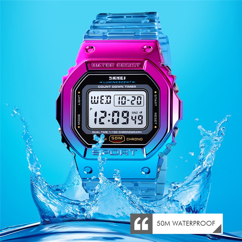 skmei-นาฬิกาข้อมือดิจิตอล-มีไฟ-led-กันน้ำ-สไตล์สปอร์ต-แฟชั่น-สําหรับผู้หญิง