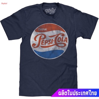 การส่งเสริม เป๊ปซี่ 2022  คอกลม แฟชั่น แขนสั้น แฟชั่น เสื้อยืด ผ้าฝ้ายแท้  ขนาดใหญ่ Tee Luv Mens Faded Drink Pepsi Cola