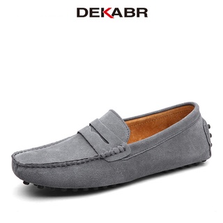 สินค้า Dekabr รองเท้าโลฟเฟอร์ หนังวัวแท้ ส้นเตี้ย แบบนิ่ม คุณภาพสูง แฟชั่นฤดูร้อน สําหรับผู้ชาย