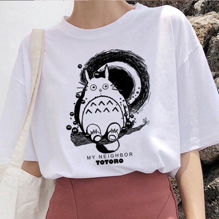 ใหม่ เสื้อยืดลําลอง แขนสั้น พิมพ์ลายอนิเมะ Totoro Spirited Away Studio Ghibli Ulzzang Miyazaki Hayao สไตล์ญี่ปุ่น สําหรั