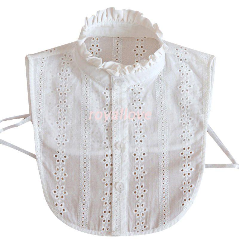 ภาพหน้าปกสินค้าroyal Women Lace Collar Pure Color Detachable Lapel Choker Necklace Shirt Fake False Collar Blouse Sweatshirt Vest Accessories จากร้าน royallove.th บน Shopee