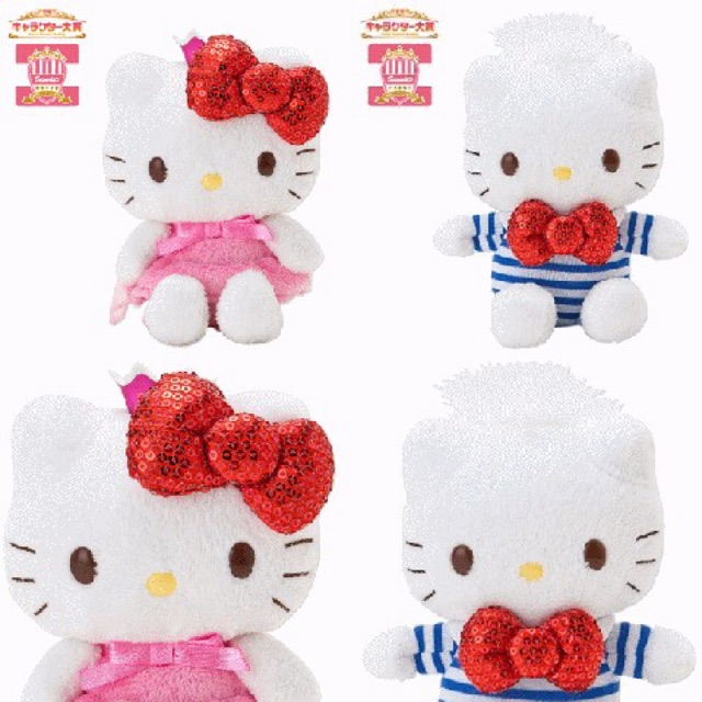 แท้-100-จากญี่ปุ่น-ตุ๊กตา-ซานริโอ้-เฮลโล-คิตตี้-sanrio-hello-kitty-and-dear-daniel-stuffed-animal-ribbon-plush-doll