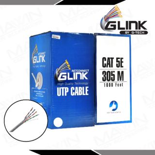 GLINK สาย LAN 305เมตร สายแลน UTP CABLE CAT5e Box 305M INDOOR สีขาว