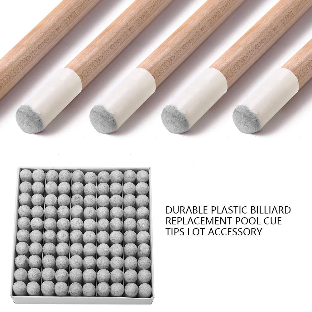 สินค้า 🔥9MM/11MM/13MM🔥ใหม่เอี่ยม 100%🔥100Pcs Durable Plastic Billiard Replacement Pool Cue Tips Lot Accessory