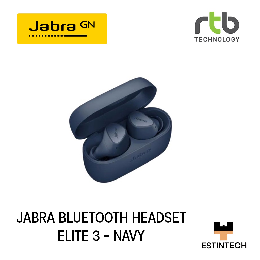HEADSET (หูฟัง) Jabra Bluetooth Headset Elite 3 Navy ของใหม่ประกัน 2ปี Shopee Thailand