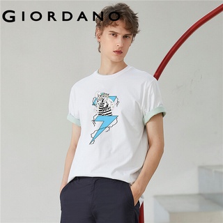 Giordano Men T-Shirts Ribbed Crewneck Casual T-Shirts Quality Printing Short Sleeves Tee JAYOTO Series