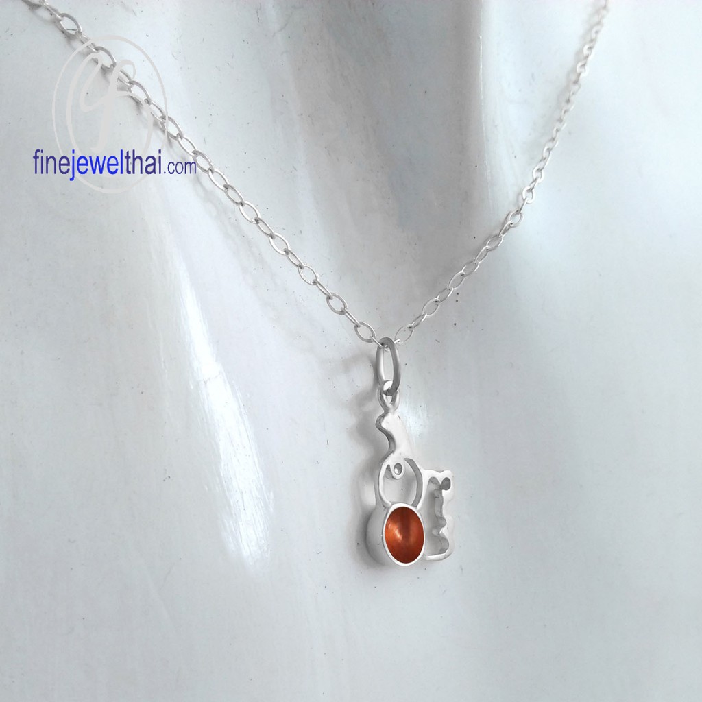 finejewelthai-จี้เงินแท้-จี้ช้าง-เงินแท้-silver-elephant-pendant-p107400e-em-red