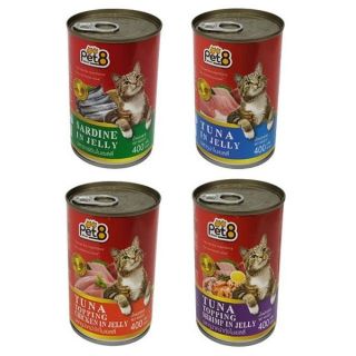 Pet8 อาหารแมวแบบเปียก กระป๋อง 400 g. ชุด 6 กระป๋อง