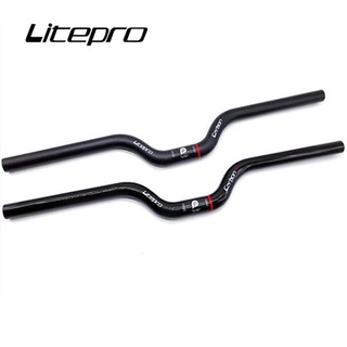 Litepro อะไหล่แฮนด์จักรยานคาร์บอนไฟเบอร์แบบพับได้สําหรับ Brompton 25.4x580 มม. Swallow Bike Handle Bar Ultralight 105g