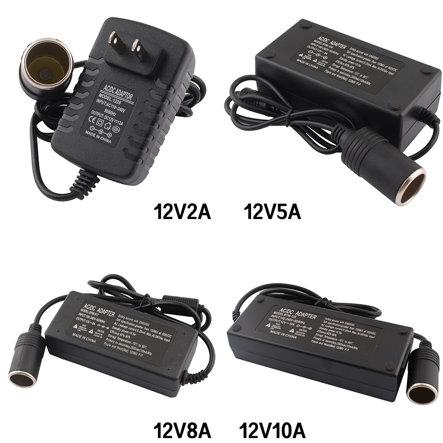 ส่งจากกรุงเทพ-แปลงไฟบ้าน-220v-เป็นไฟรถยนย์-12v-dc-220v-to-12v-5a-10a-home-power-adapter-car-adapter-ac-plug