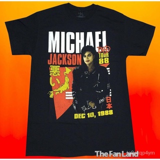 เสื้อยืดผ้าฝ้ายCOTTON New Product Michael Jackson 1988 100% Cotton  T-shirt Fathers Day Gift mtL7S-5XL