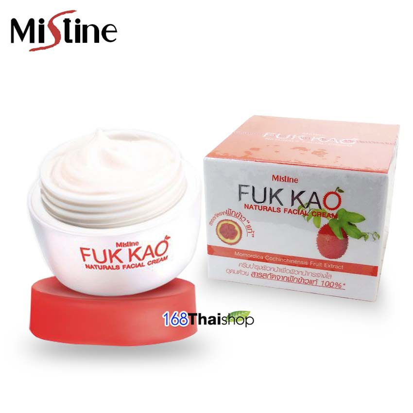 รูปภาพสินค้าแรกของMistine Fuk Kao Naturals Facial Cream 30g. มิสทิน ฟักข้าว เนเชอรัลส์ เฟเชียล ครีม ครีมบำรุงหน้า