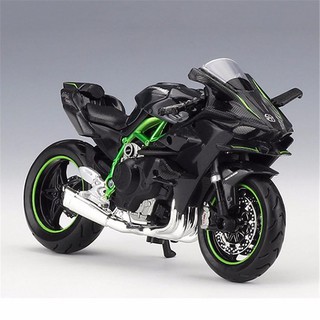 โมเดลรถมอเตอร์ไซค์ KAWASAKI NINJA H2R ทำจากเหล็ก สัดส่วน 1:18(ดำ)