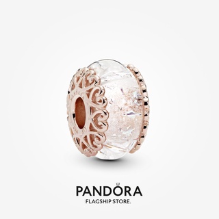 Pandora ชาร์มแก้วมัราโน่ ลายดอกกุหลาบ สีรุ้ง ของขวัญวันเกิด สําหรับสุภาพสตรี DIY p825