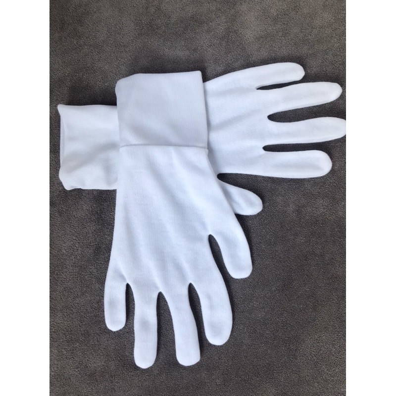 ถุงมือผ้าทำงานสีขาว-97บ-12คู่-ถุงมือจราจร