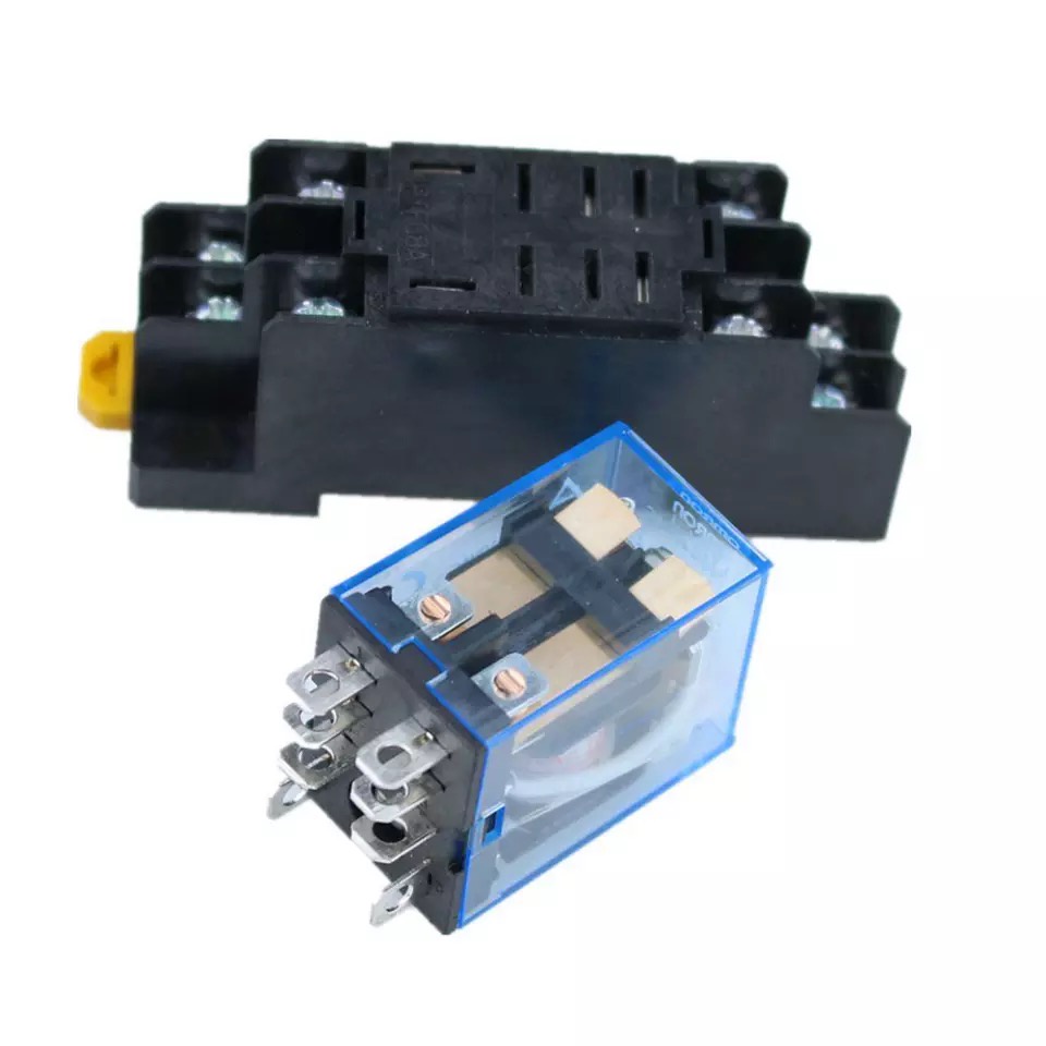 10A รีเลย์ LY2 LY4 RELAY 12VDC , 24VDC,110V, 220VAC Socket PTF-08A ...