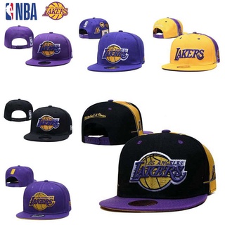 Losangeles Lakers หมวกปีกแบน ปรับได้ สีม่วง สีทอง สําหรับผู้ชาย ผู้หญิง