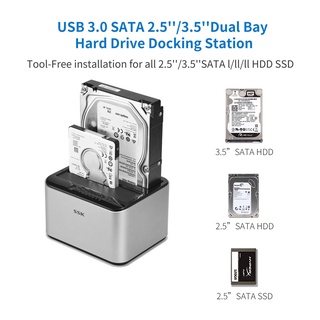 ภาพขนาดย่อของภาพหน้าปกสินค้าSSK Aluminum Hard Drive Docking Station USB 3.0 to 2.5 3.5 SATA Dual Bay for Windows Mac (2x16TB Supports) จากร้าน sskcorporation.th บน Shopee ภาพที่ 6